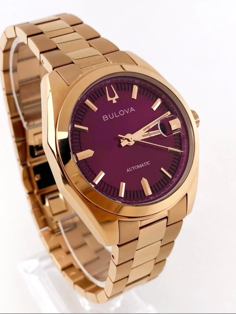 Bulova Men's Watch 97B234 Surveyor Purple Dial Stainless Steel Automatic Watch